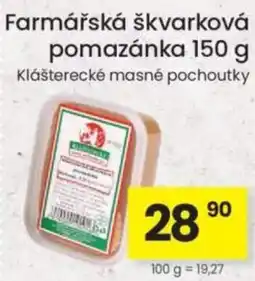 Kubík potraviny Farmářská škvarková pomazánka nabídka