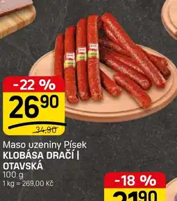 Flop Maso uzeniny Písek klobása dračí otavská nabídka
