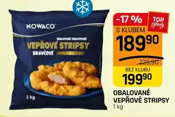 Flop Nowaco obalované vepřové stripsy bravčové nabídka