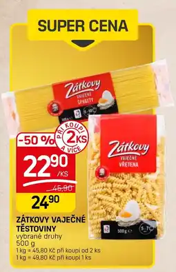 Flop Zátkovy vaječné těstoviny nabídka