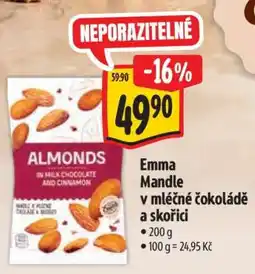 Albert Emma Mandle v mléčné čokoládě a skořici nabídka