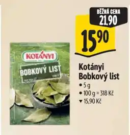 Albert Kotányi Bobkový list nabídka