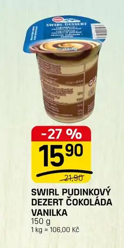 Flop Swirl pudinkový dezert čokoláda vanilka nabídka