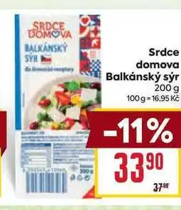 Billa Srdce domova Balkánský sýr nabídka