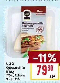 Billa UGO Quesadilla BBQ nabídka