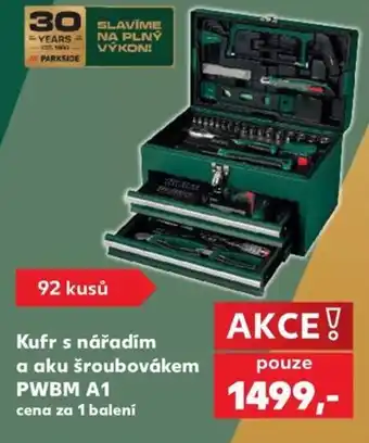 Parkside kufr s nářadím a aku šroubovákem PWBM A1
