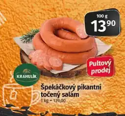 COOP TIP Krahlík špekáčkový pikantní točený salám nabídka