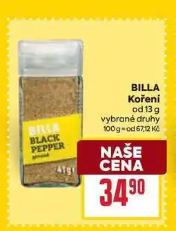 Billa BILLA koření od nabídka