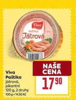 Billa Viva Paštika játrová, pikantní nabídka