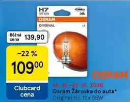 Tesco Osram Žárovka do auta, Original H7, 12V 55W nabídka