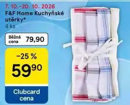 Tesco F&F Home Kuchyňské utěrky, 4 ks nabídka
