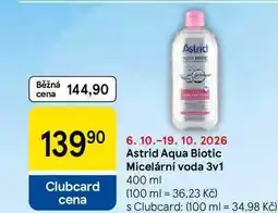 Tesco Astrid Aqua Biotic Micelární voda 3v1 nabídka
