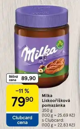 Tesco Milka Lískooříšková pomazánka nabídka