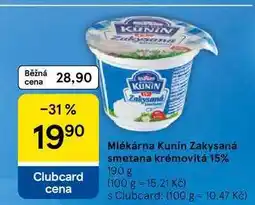 Tesco Mlékárna Kunin Zakysaná smetana krémovitá 15% nabídka