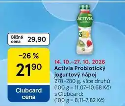 Tesco Activia Probiotický jogurtový nápoj, 270-280 g, více druhů nabídka
