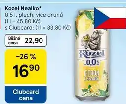 Tesco Kozel Nealko nabídka