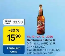 Tesco Gambrinus Patron 12 nabídka