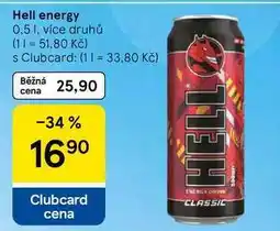 Tesco Hell energy, 0.5 I, více druhů nabídka