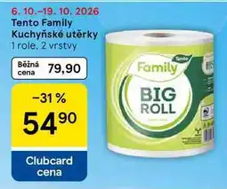 Tesco Tento Family Kuchyňské utěrky, 1 role. 2 vrstvy nabídka
