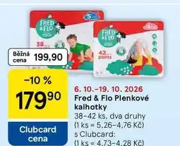 Tesco Fred & Flo Plenkové kalhotky, 38-42 ks, dva druhy nabídka