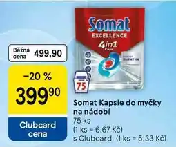 Tesco Somat Kapsle do myčky na nádobí, 75 ks nabídka