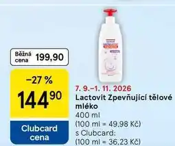 Tesco Lactovit Zpevňující tělové mléko nabídka
