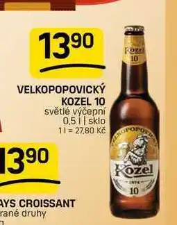Flop VELKOPOPOVICKÝ KOZEL 10 světlé výčepní nabídka