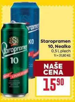 Billa Staropramen Nealko 0,51, plech nabídka