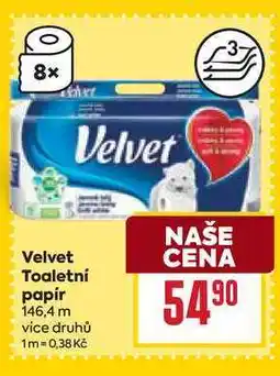 Billa Velvet Toaletní papír 146,4 m nabídka