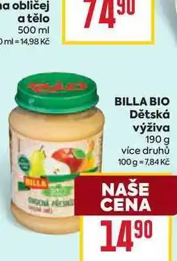 Billa BIO Dětská výživa nabídka