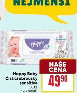 Billa Happy Baby Čisticí ubrousky sensitive 56 ks nabídka