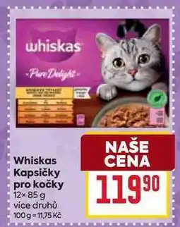 Billa Whiskas Kapsičky pro kočky 12× nabídka