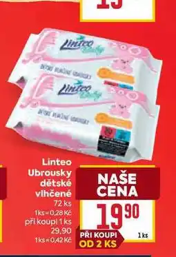 Billa Linteo Ubrousky dětské vlhčené 72 ks nabídka