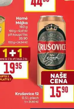 Billa Krušovice 12 0,51, plech nabídka