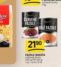 Flop FAZOLE BASSTA vybrané druhy 400 g/PP 240 g nabídka