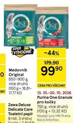 Tesco Purina One Granule pro kočky, 750 g, více druhů nabídka