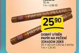 Flop DOBRÝ VÝBĚR PAPÍR NA PEČENÍ 33X40CM 20KS nabídka