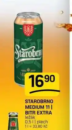 Flop STAROBRNO MEDIUM 11 | BITR EXTRA ležák 0,5l, plech nabídka