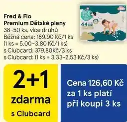 Tesco Fred & Flo Premium Dětské pleny, 38-50 ks, více druhů nabídka