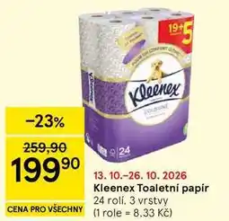 Tesco Kleenex Toaletní papír, 24 rolí, 3 vrstvy nabídka