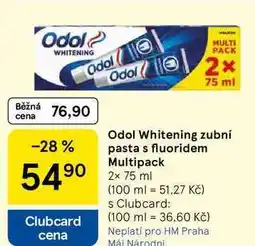 Tesco Odol Whitening zubní pasta s fluoridem Multipack nabídka