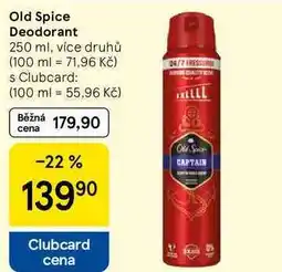 Tesco Old Spice Deodorant, 250 ml, více druhů nabídka
