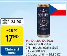 Tesco Krušovice Bohém nabídka
