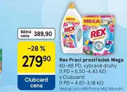 Tesco Rex Prací prostředek Mega, 60-88 PD, vybrané druhy nabídka