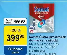 Tesco Somat Čisticí prostředek do myčky na nádobí, 65-100 ks, více druhů nabídka