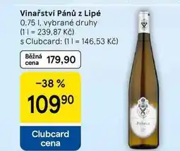 Tesco Vinařství Pánů z Lipé nabídka
