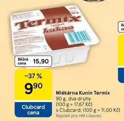 Tesco Mlékárna Kunín Termix nabídka