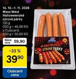 Tesco Maso West Halloweenské sýrové párky nabídka