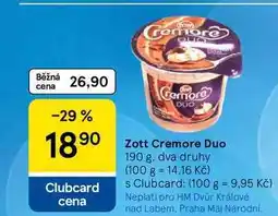 Tesco Zott Cremore Duo nabídka