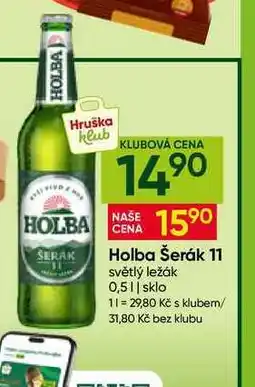 Hruška Holba Šerák světlý ležák nabídka